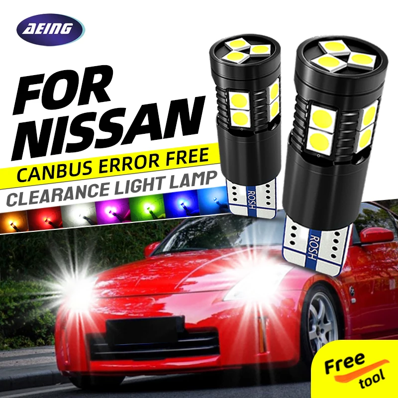 T10 LED Clearance Lights Bulbs For Nissan Note Tiida Murano Patrol X-Trail Teana Almera Terrano Qashqai 350Z 370Z Cube GT-R Juke