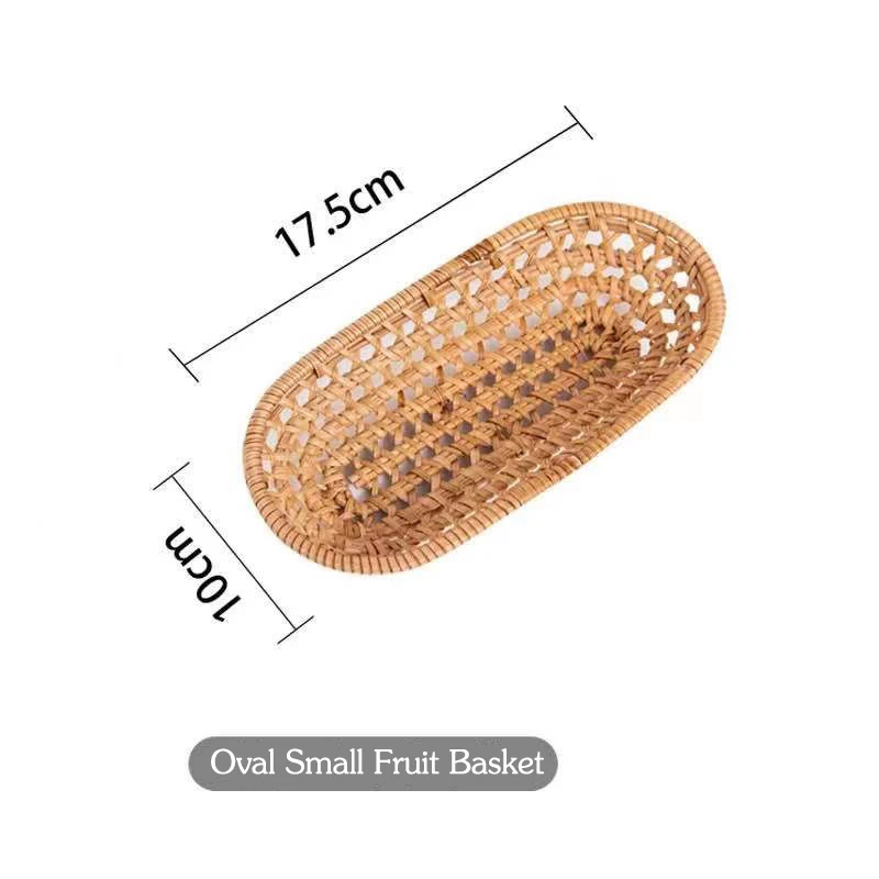 Плетеная вручную тарелка из ротанга корзина для хлеба закусок столовый стол