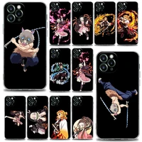 cartoon demon slayer anime clear phone case for iphone apple 13 12 11 se 2022 x xr xs 8 7 6 6s pro mini max plus case funda capa