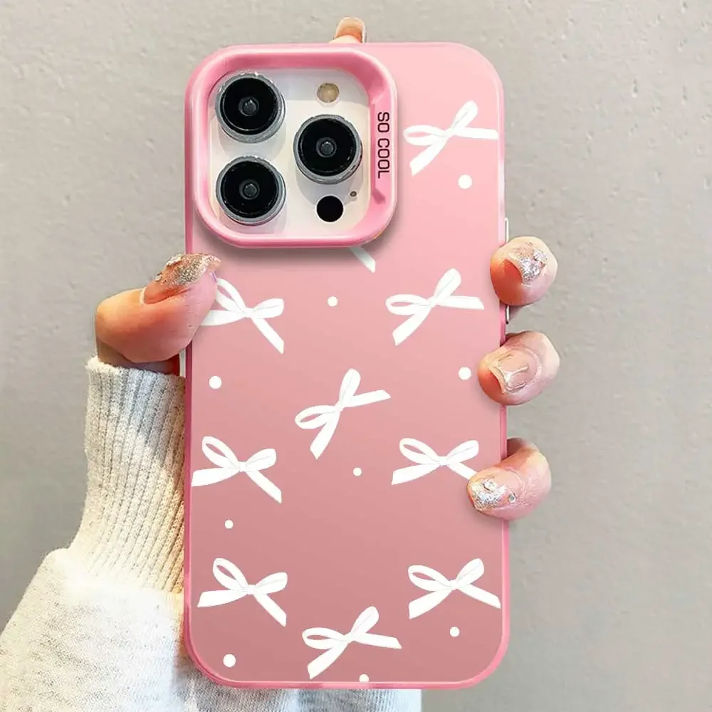 Чехол для Motorola Moto G04 G14 G84 5G G10 G20 G30 G04S G24 G34 G13 G23 G53 G22 E32S E22i Butterfly Knot Silver IMD телефона