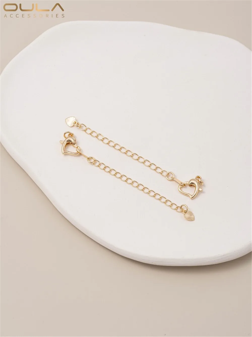 14-каратное золото в форме сердца удлинительная цепочка с пряжкой-лобстером