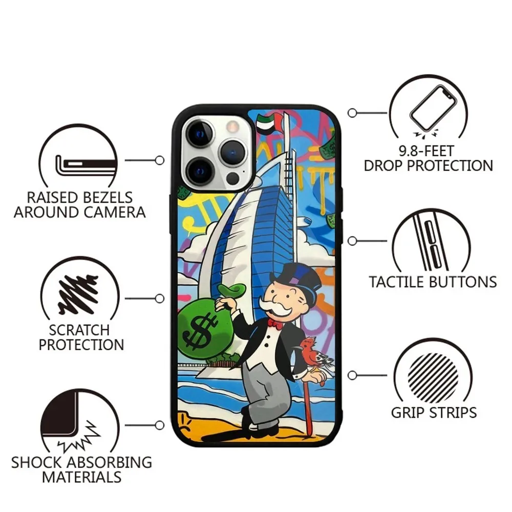 Монополический чехол для телефона Alec сильный магнит IPhone 15 14 13 Pro Max Plus 11 12 Mini