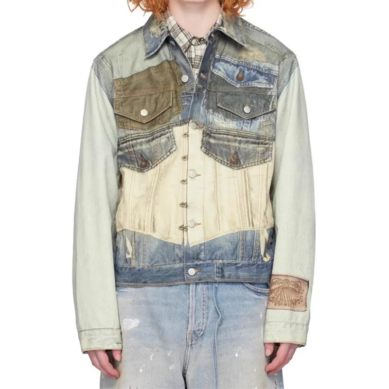 Женская джинсовая куртка верхняя одежда из искусственного денима топ хлопка с