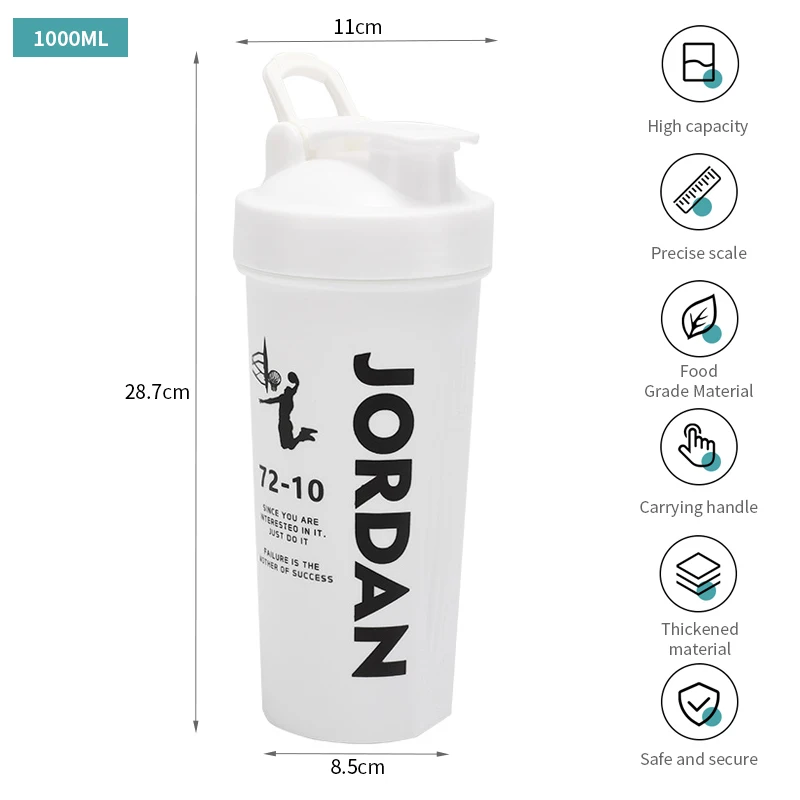 1000 мл семейная бутылка чашка для пудры воды большой емкости пластиковая