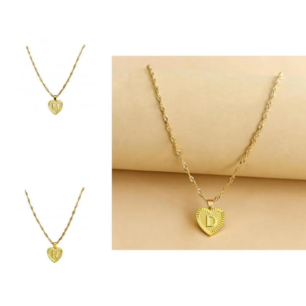 

Alloy Attractive Alphabet Design Bright Luster Pendant Necklace Accessory Necklace Long Lasting Jewelry Gifts