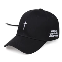 cross embroidered baseball cap adjustable dad hat rap hip hop hat black mens hats womens accessories