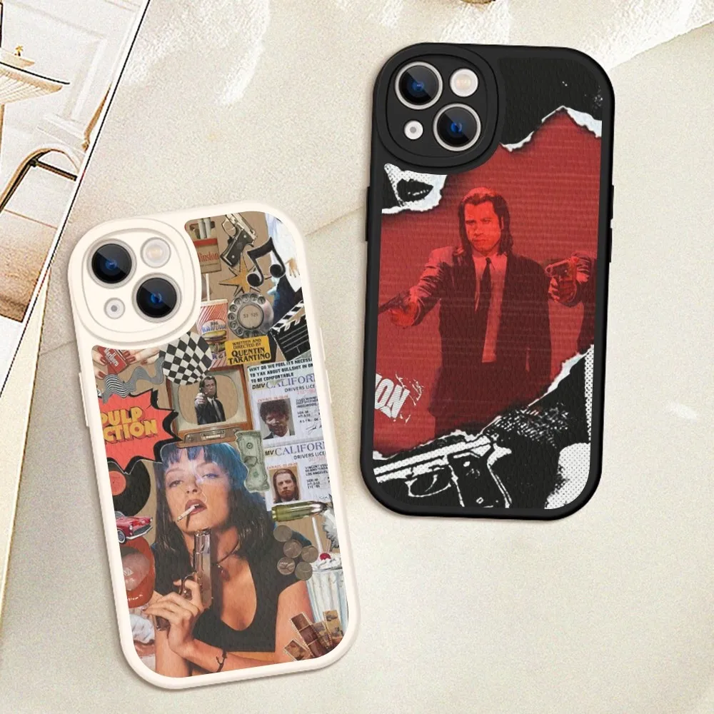 Фото Movie P-Pulp F-Fiction  Phone Case Hard Leather For iPhone 16 15 14 13 12 Mini 11 14 Pro Max Xs X Xr 7 8 Plus Fundas №1