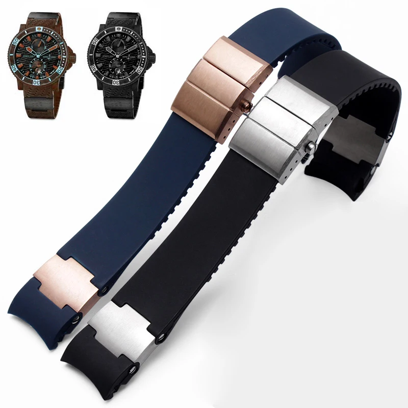 

Высококачественный ремешок из натуральной воловьей кожи для Hublot Big Bang 411 Series, ремешок для часов 27 мм, быстросъемный черный браслет для часов