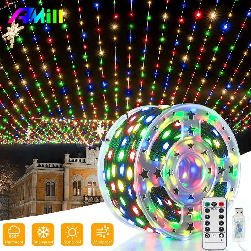 

Светодиодная гирсветильник, 10 м, 100 светодиодов, водонепроницаемая