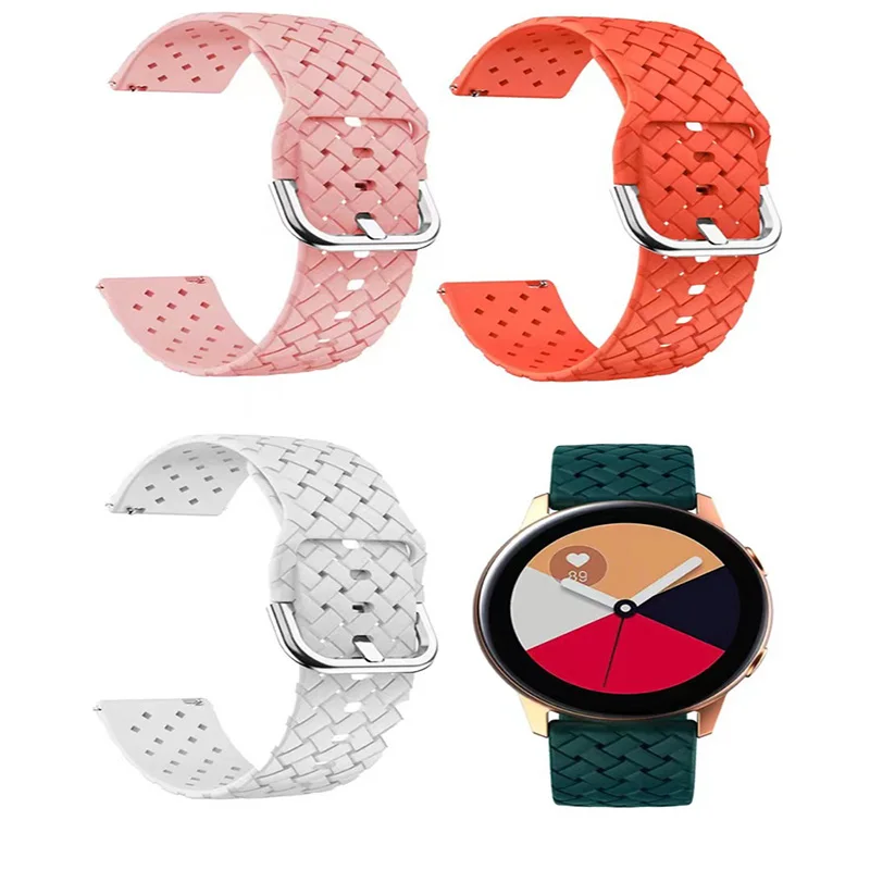 

20mm Silicone New Strap For Samsung Galaxy Watch 3 4 / Active 2 40mm 44mm Bracelet For Garmin Vivoactive 3 Venu SQ Vivomove HR