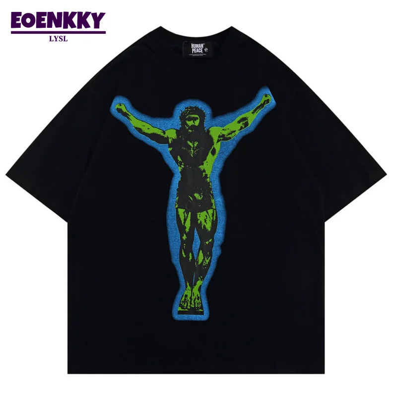 

Футболка Мужская/Женская хлопковая в стиле Харадзюку, Повседневная Свободная рубашка с принтом персонажа и шорт, в стиле ретро, стиль хип-хо...