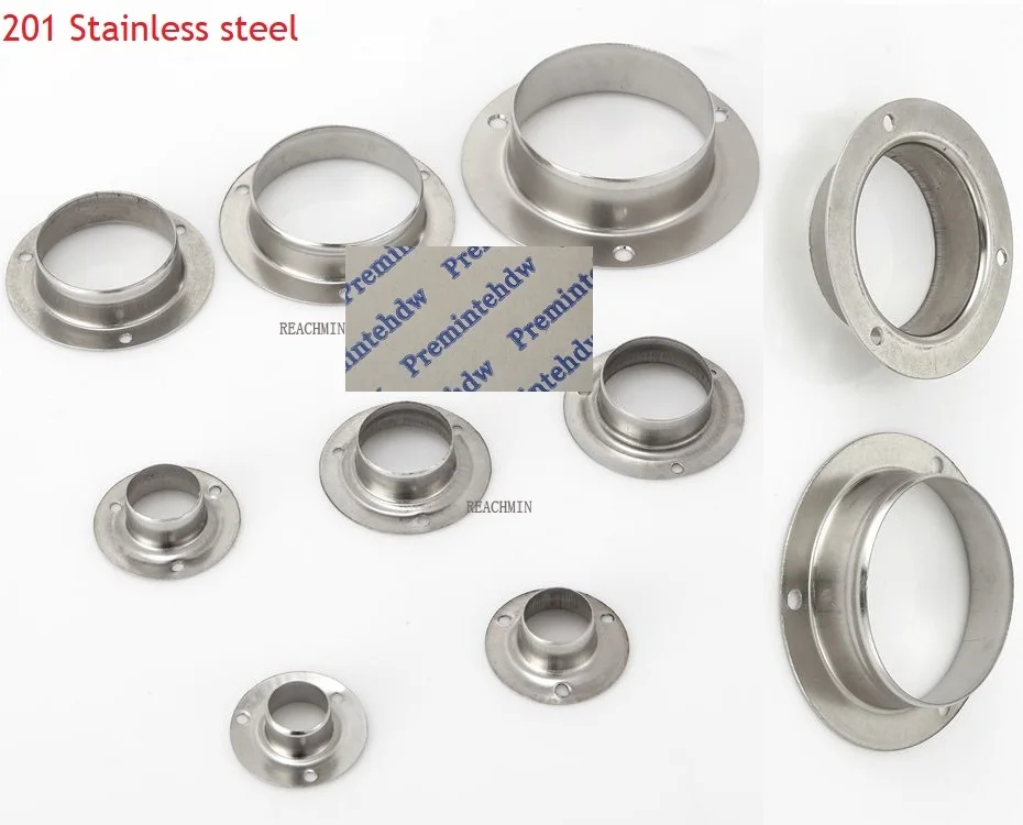 

10Pcs/Lot 201 Stainless Steel Flange Holder Bracket Closet Rod Wall Floor 19mm 22mm 25mm 32mm 38mm 51mm 63mm 76mm Tube Pipe