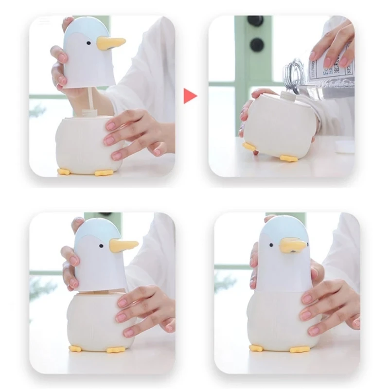 

Touchless Induction Foam Bubble Washing Machine for Kids Kitchen Bathroom Cute Penguin Automatic Soap Dispenser