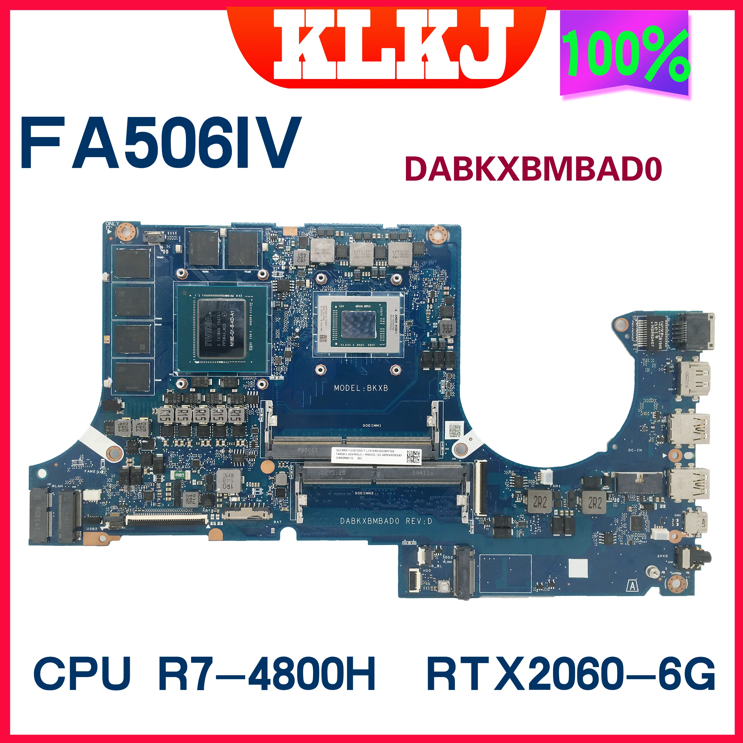 

Материнская плата Dinzi FA506IV для ноутбука ASUS FA506IU FA506I DABKXBMBAD0 материнская плата для ноутбука R7-4800H 100% полностью протестирована