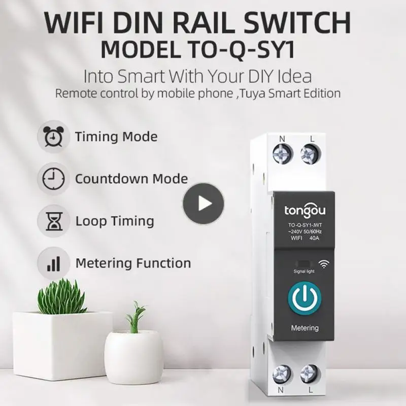 

Беспроводной Выключатель с Wi-Fi на Din-рейку, 1p