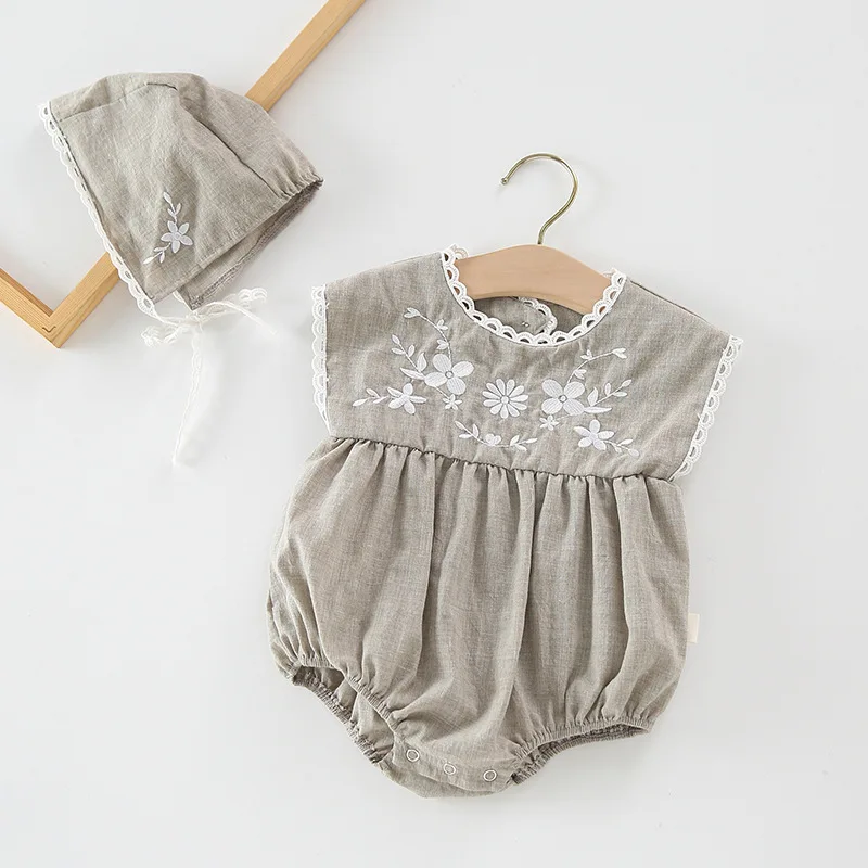Criscky Baby Summer Clothing Cute Toddler Baby Girl Embroidery Bodysuit Jumpsuit Sleeveless Sunsuit Clothes Playsuit Outfits