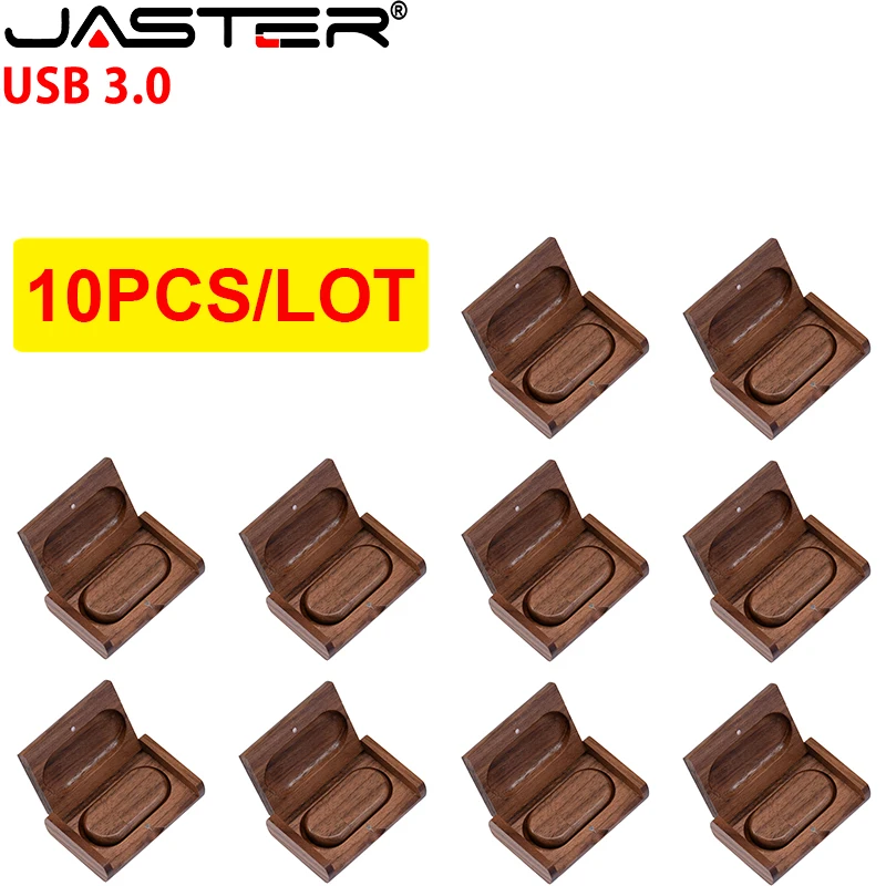 

10PCS/Lot Walnut Wooden Flash Drive 128GB Free Logo USB 3.0 Photography Gifts Pen Drives 64GB Maple Memory Stick 32GB High Speed