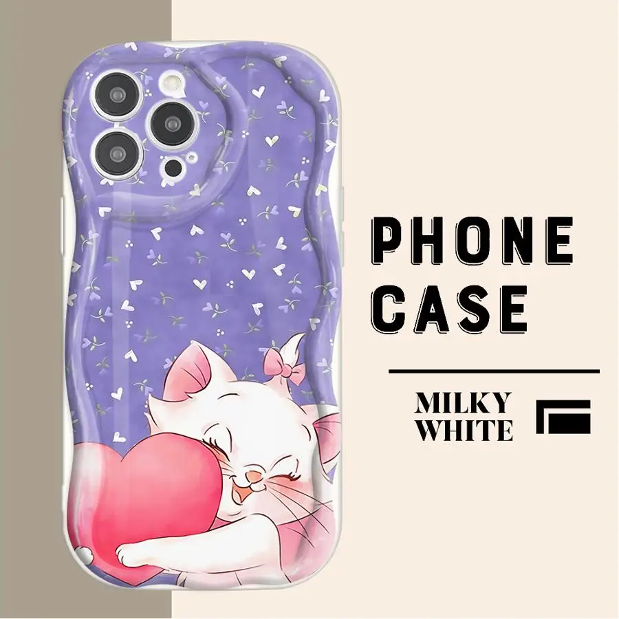 Disney Marie Cat Cute Phone Case for iPhone 13 Mini 8 7 14 Plus XR 15 16 ProMax SE XS Max 11 Pro 12 Silicone Soft Cover