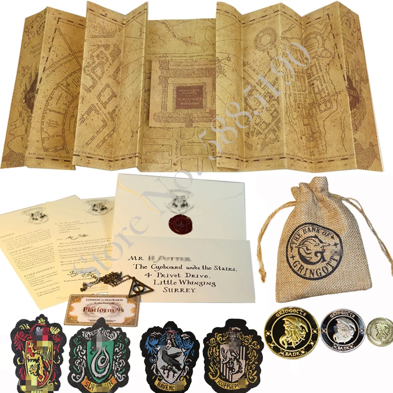 

Map Letter Coins Bag and 4 Lables Set