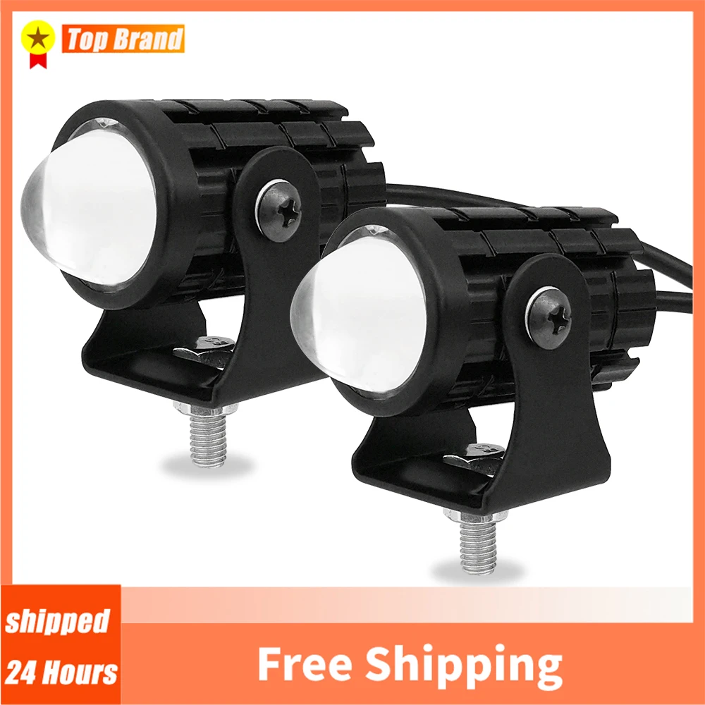 

Motorcycle Spotlights Headlights LED Two-Color Small Steel Gun Far And Near Integrated Waterproof Super Bright 12-80V Spot Light