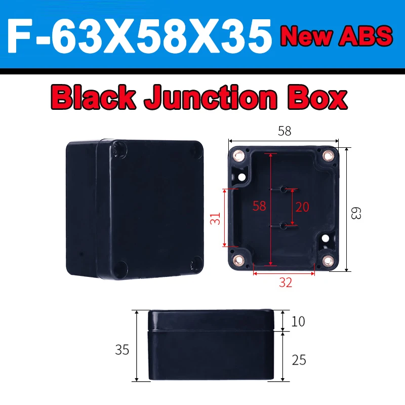 

Корпус Водонепроницаемый из АБС-пластика IP67 черный пылезащитный Электрический корпус чехол для инструмента прозрачный чехол