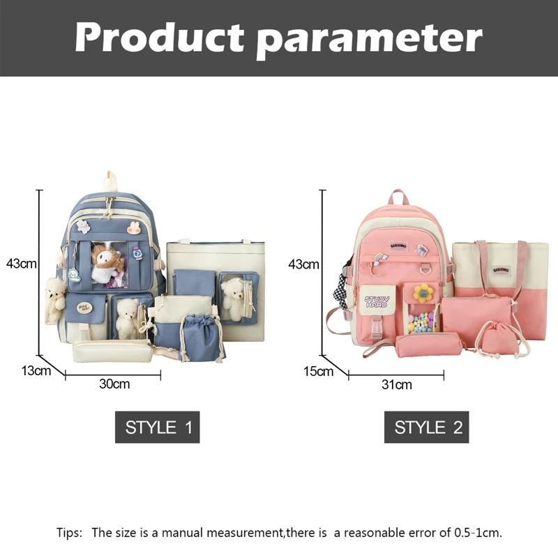Girls Backpack School Bags For Teenage Girls Multi Pockets New Cartoon Backpack Women Harajuku Cute Kids Backpack