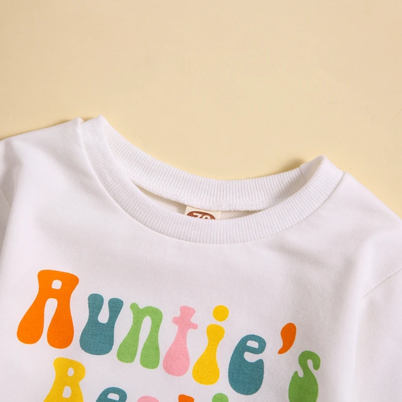 

Infant Newborn Baby Girl Boy Sweatshirt Romper Aunties Bestie Long Sleeve Bubble Oversized Spring Fall Clothes