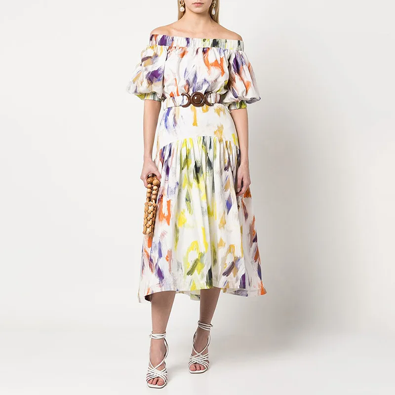 

Elegant Dresses For Women 2022 Summer Female Luxury Designer Festival Clothing High Quality Fashion Brand Birthday Party Outfits