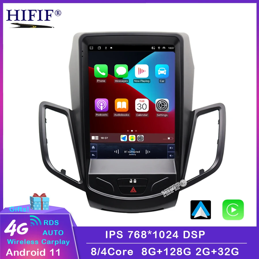 Автомобильный GPS-навигатор на Android 11 для Ford Fiesta MK7 2009-2016 радио стерео мультимедиа