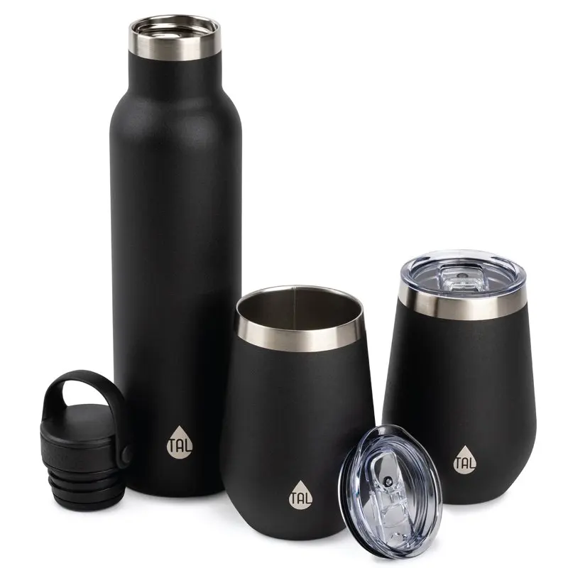 

Steel Water Bottle Tumblers 26 fl oz. 3 Pack, Black