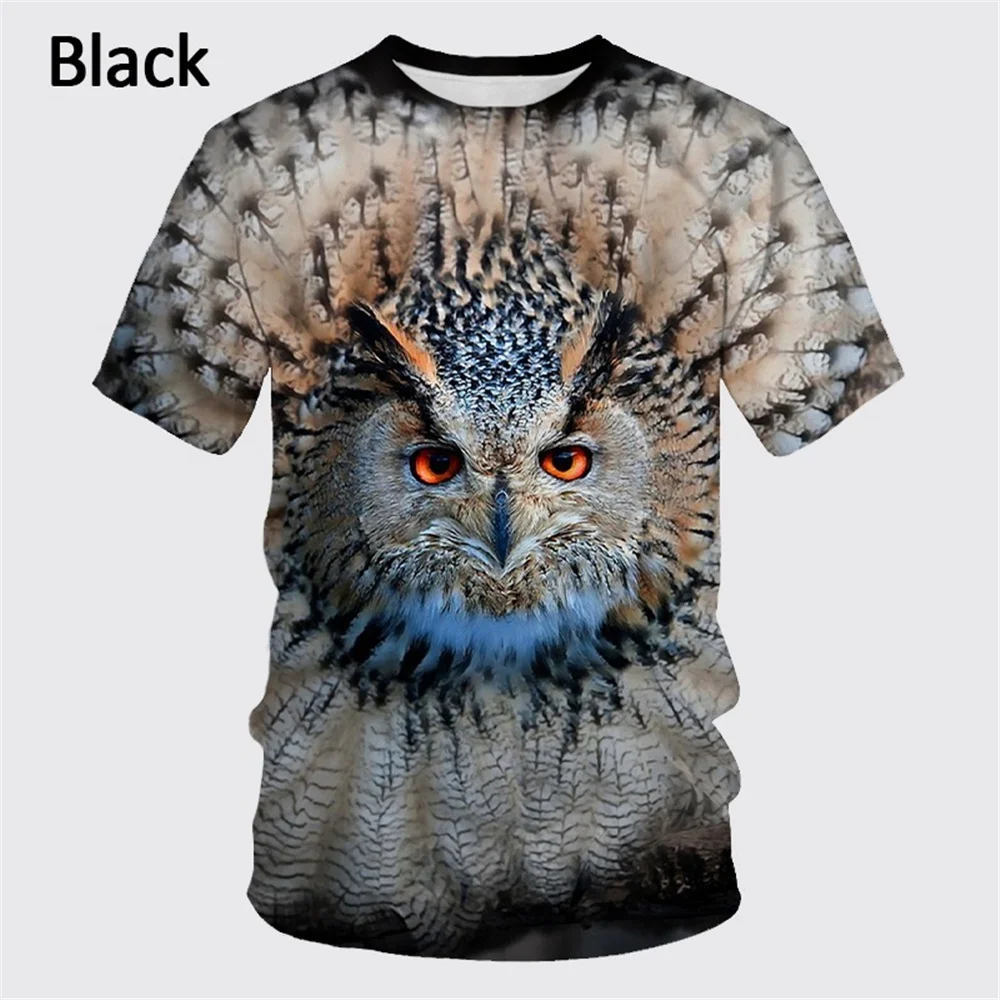 

2022 New High Quality 3D Printing Flower Owl Men's T-shirt