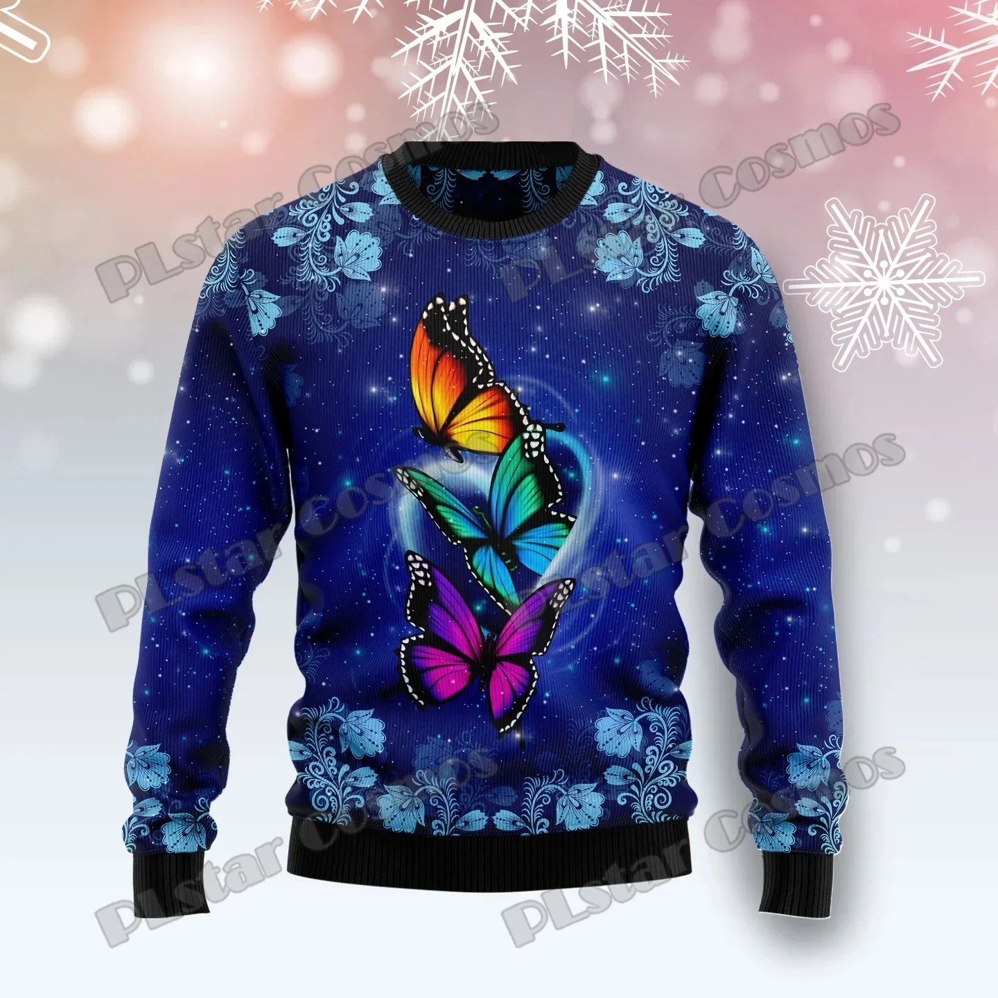 PLstar Cosmos Butterfly Sunshine модный мужской уродливый рождественский свитер с 3D принтом