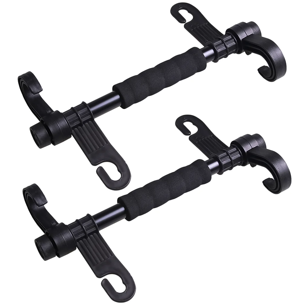 

2Pcs Car Hooks Back Headrest Hook Universal Auto Vehicle Hanger Storage Organizer Clothes Handbags ( Black )