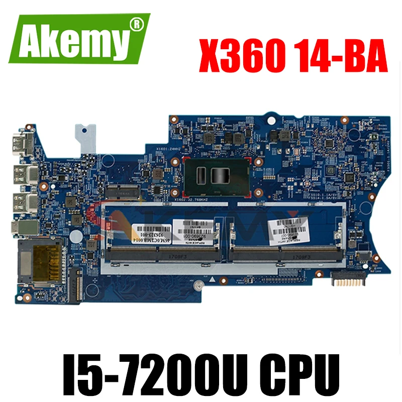 

Материнская плата DDR4 для ноутбука HP Pavilion x360 14-BA с процессором i5-7200u 926714-601 16872-1 448.0C204.0011 100% протестирована Быстрая доставка