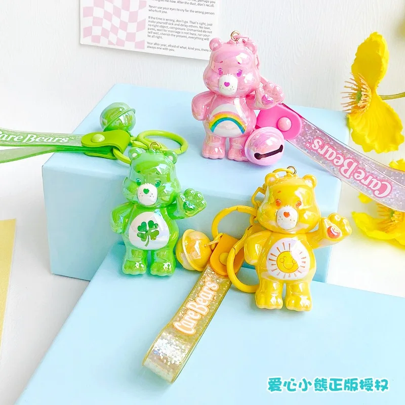 Фото Новинка, подлинный брелок Carebears из серии с гальваническим покрытием, милые Мультяшные безделушки, Женская сумочка, подвеска, подарок на день рождения для детей №3