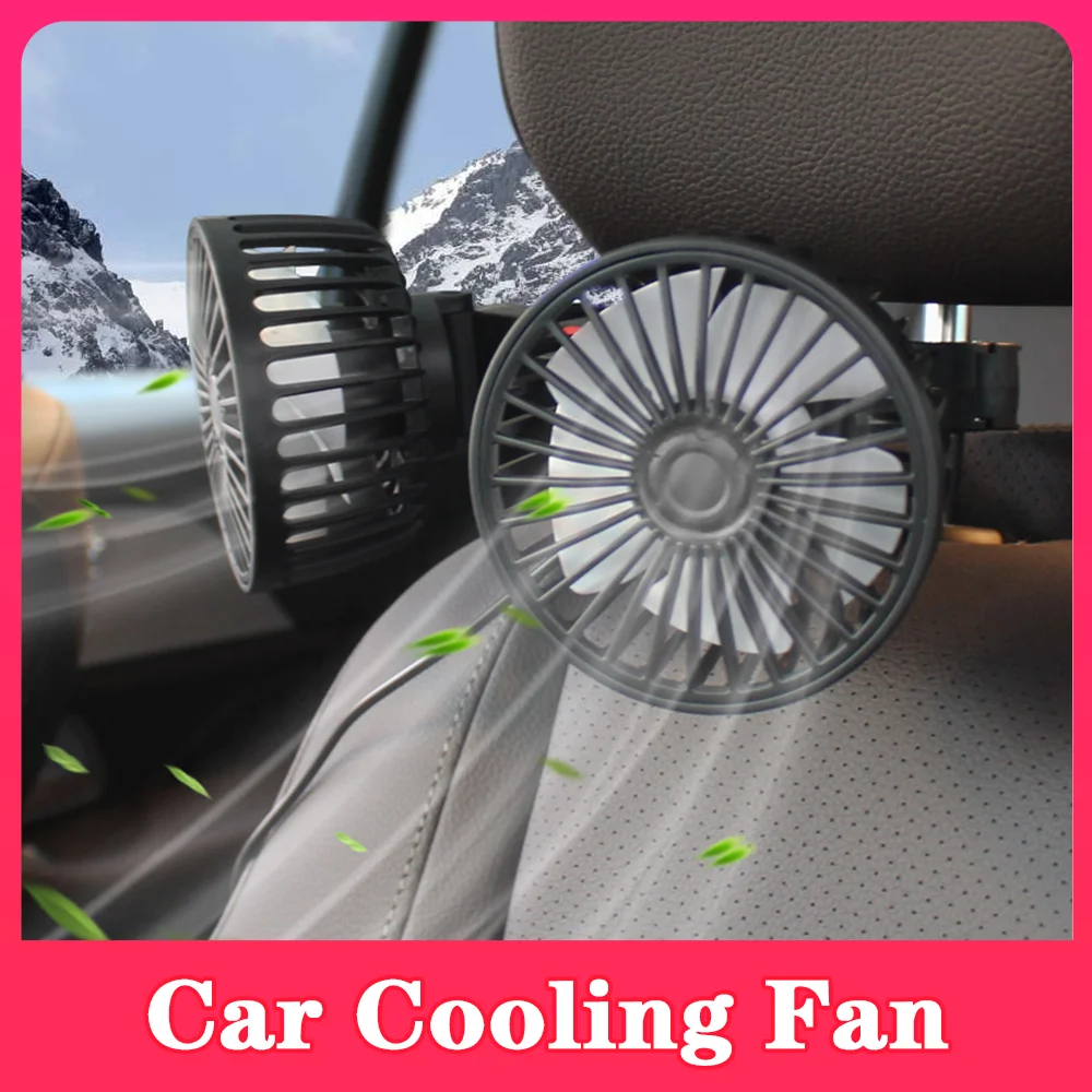 

Car Fan Rear Seat Car Cooling Fans with Clip USB Powered 5V Headrest 360 Degree Rotatable Dual Head 3 Speed Rear Seat Air Fan