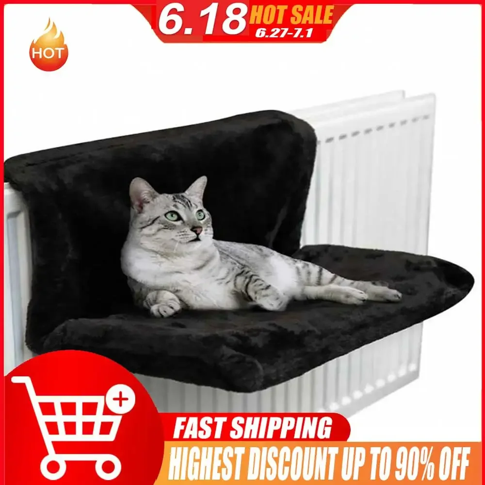 

Cat Hammack Kitten Hanging Sleeping Bed Seat Sofa Comfortable Fleece Warm Metal Frame Mat Small Pet Window Sill Mount Shelf Nest