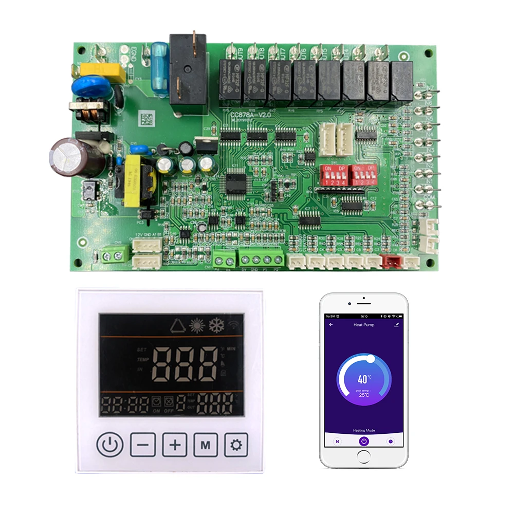 

PCBA OEM ODM Swimming Pool Chiller Heating DC Inverter Heat Pump Controller Pcba Control Board