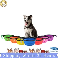 3501000ml silicone collapsible dish bowl dog pet folding bowl outdoor travel portable puppy food container feeder wholesale