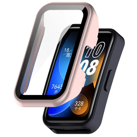 Защитный чехол для часов ПК для Huawei Band 8 9, NFC SmartWatch, противоударный полноэкранный защитный чехол/W закаленная пленка