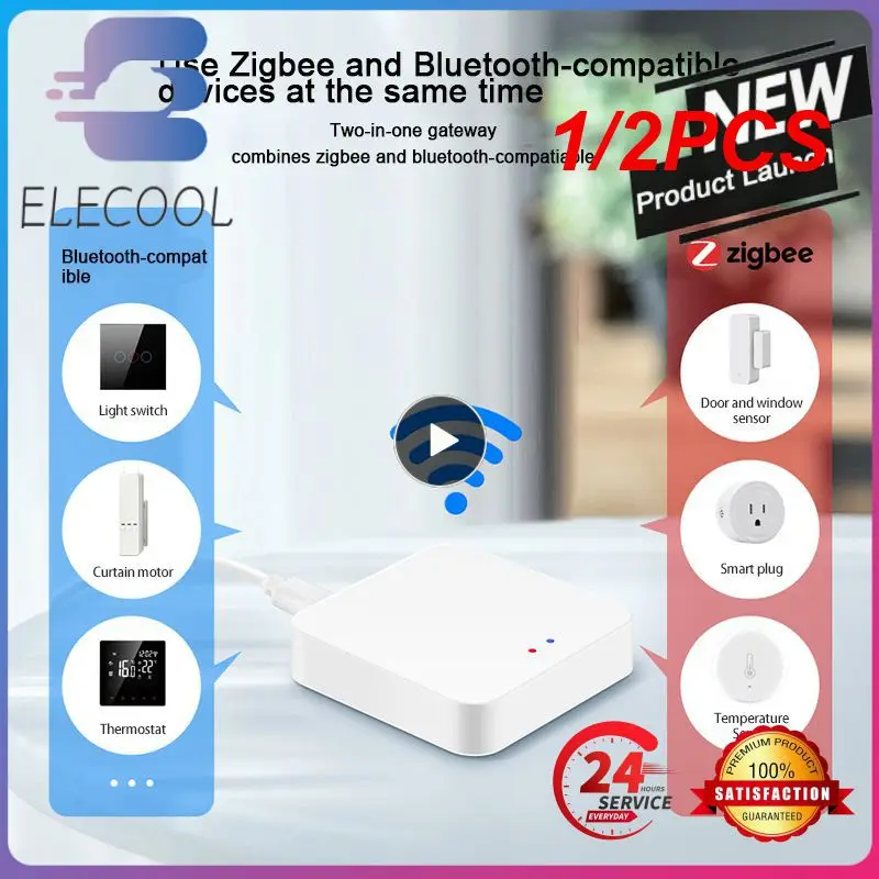 

Шлюз ZigBee 1/2 шт., умный концентратор Tuya ZigBee, дистанционное управление через приложение Smart Life, мост для умного дома, работает с Alexa Google Home