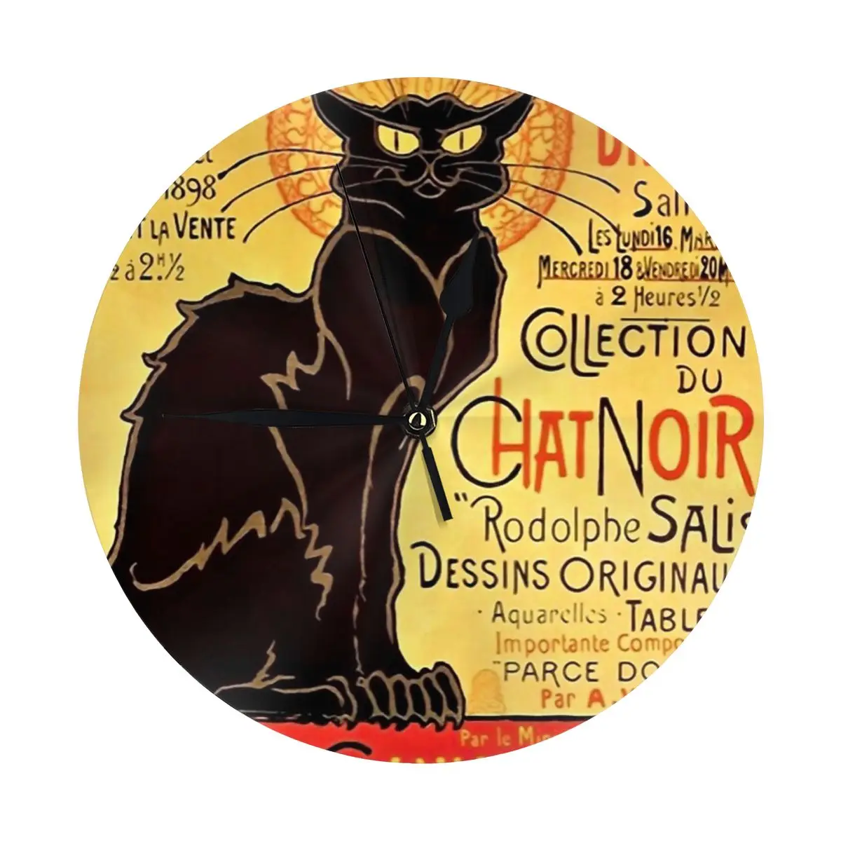 Le Chat Noir экспозиция Particulire-1896 настенные часы украшение комнаты круглые