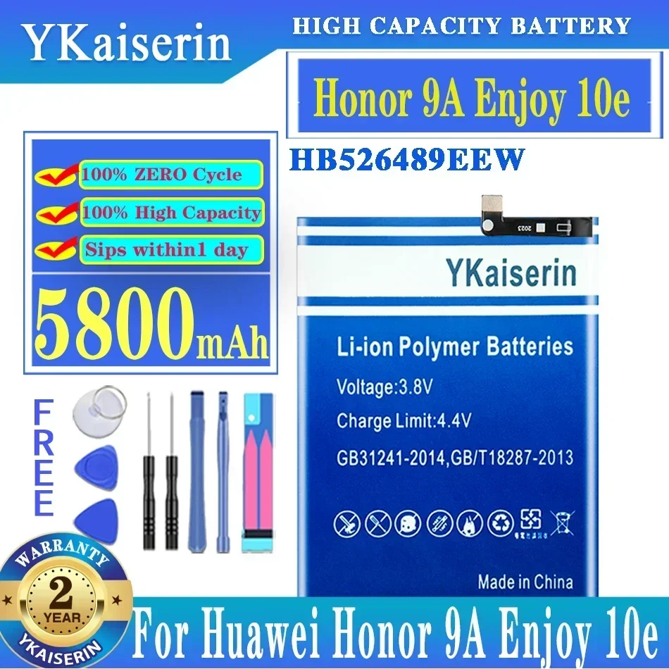 Аккумулятор YKaiserin 5800 мАч HB 526489 EEW для Huawei Honor 9A Changwan Enjoy 10e Bateria