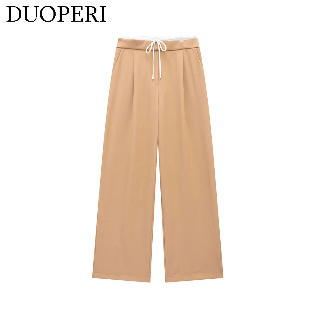 Женские Модные свободные брюки DUOPERI в стиле пэчворк женские шикарные