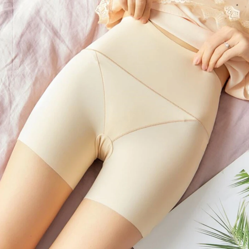 Flarixa бесшовные боксеры из ледяного шелка с высокой талией для женщин большие