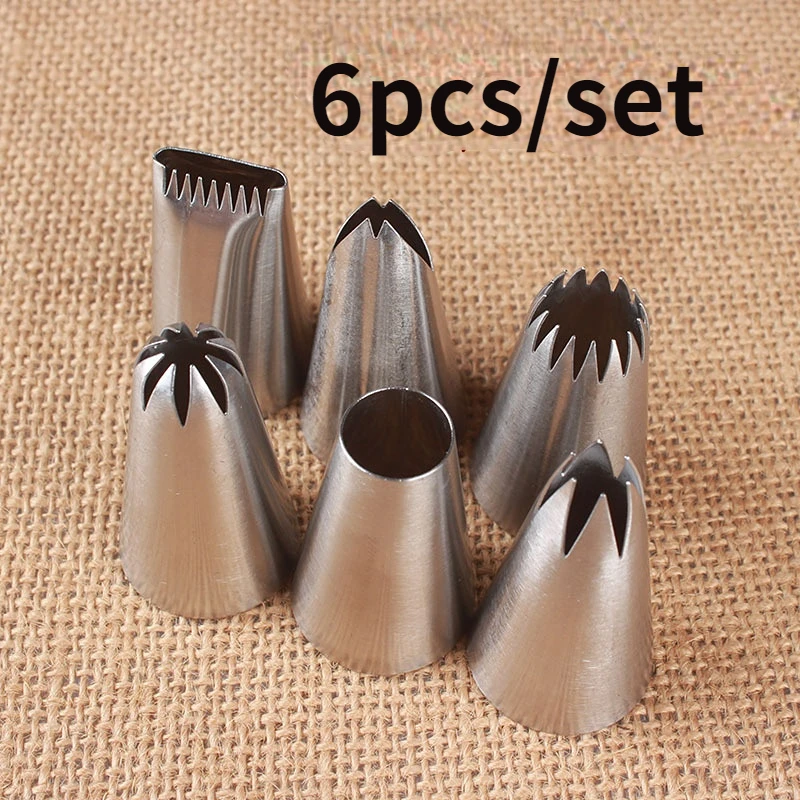 

6PCs Set Cookie Basket for Flower Arranging Rose Round Hole Mouth Cake Biaozui Tip cream Cake Cookie Nozzle