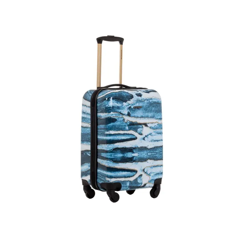 20-inch Hardside Spinner Rolling Carry-on Luggage, Blue Marble Print