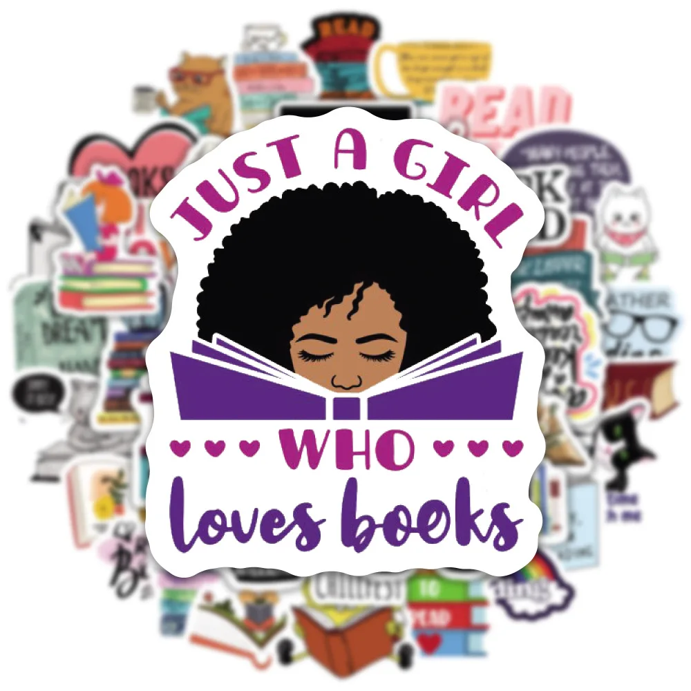 Наклейки для чтения книг на блокноте, дневнике, мотоцикле, скейтборде, компьютере, в виде граффити на багаже и в виде мультяшных наклеек (10/30/50 штук)