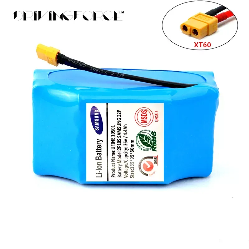 

Genuine 36V Battery Pack 4400mAh 4.4Ah Rechargeable Lithium ion Batterie for Electric Self Balancing Scooter HoverBoard Unicycle