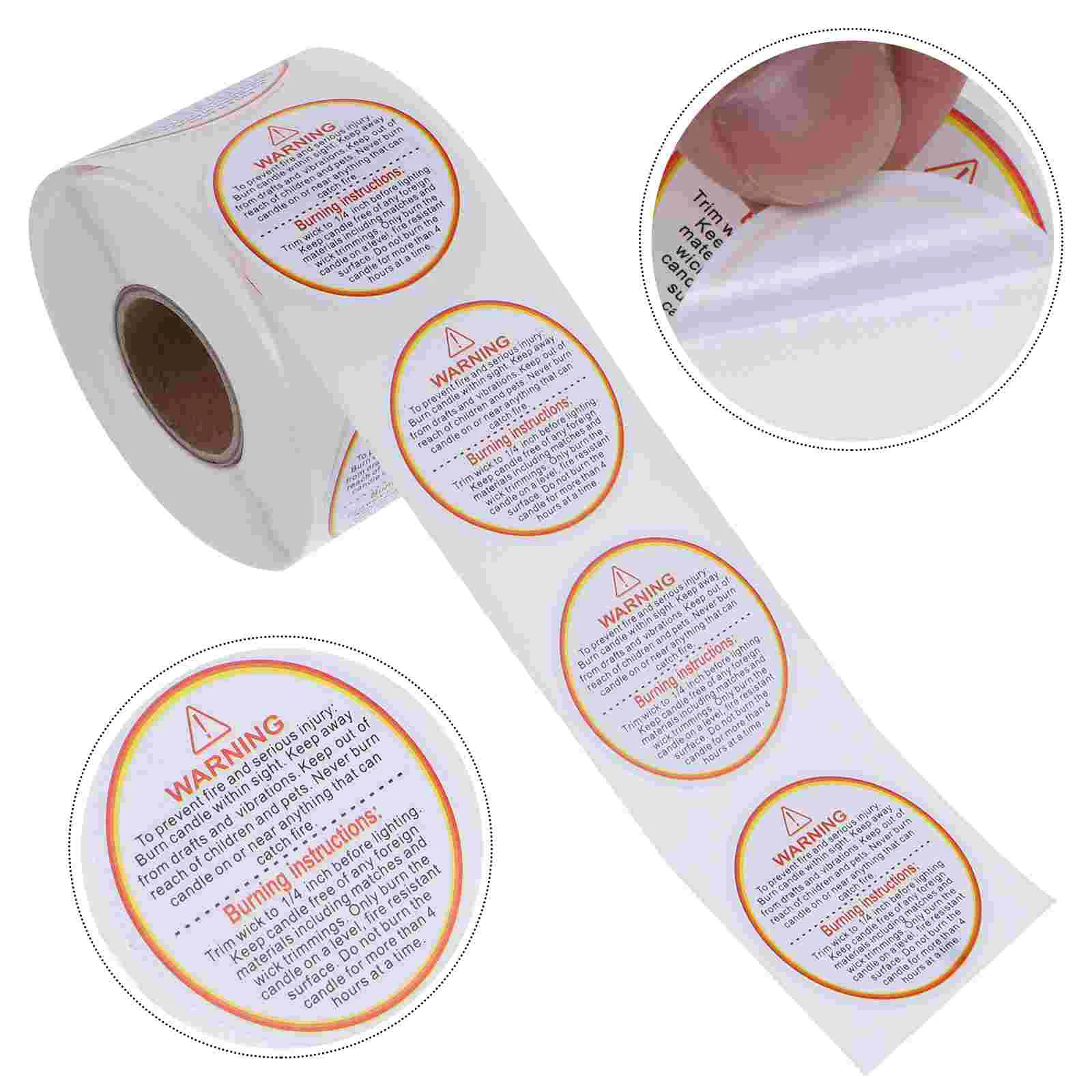 

Stickers Warning Safety Decal Jar Labels Sticker Wax Making Adhesive Container Melting Meltinch Label